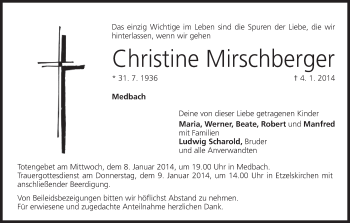 Anzeige von Christine Mirschberger von MGO