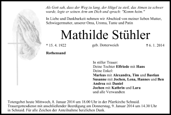 Anzeige von Mathilde Stühler von MGO