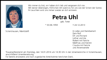 Anzeige von Petra Uhl von MGO