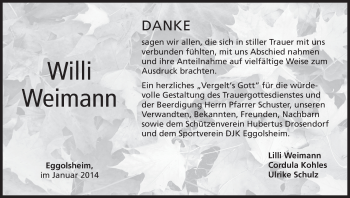 Anzeige von Willi Weimann von MGO