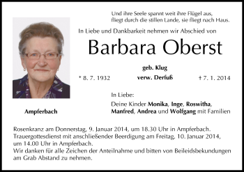 Anzeige von Barbara Oberst von MGO