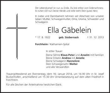 Anzeige von Ella Gäbelein von MGO