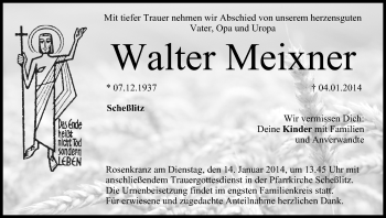 Anzeige von Walter Meixner von MGO