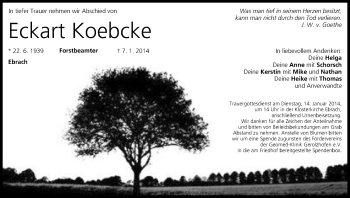 Anzeige von Eckart Koebcke von MGO