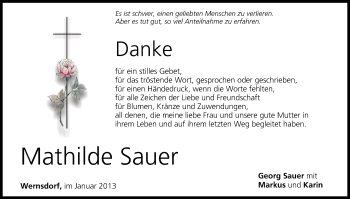 Anzeige von Mathilde Sauer von MGO