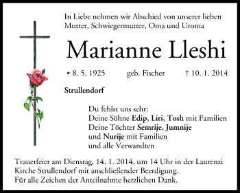 Anzeige von Marianne Lleshi von MGO