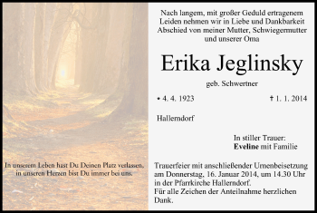 Anzeige von Erika Jeglinsky von MGO