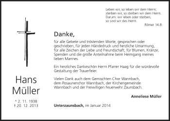 Anzeige von Hans Müller von MGO