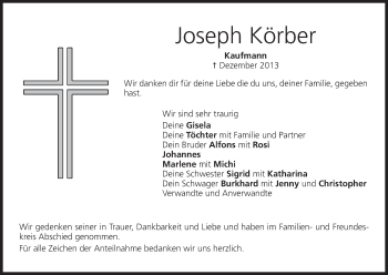 Anzeige von Joseph Körber von MGO
