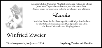 Anzeige von Winfried Zweier von MGO