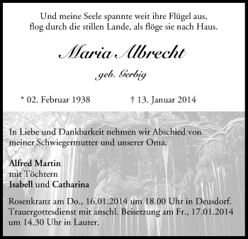 Anzeige von Maria Albrecht von MGO
