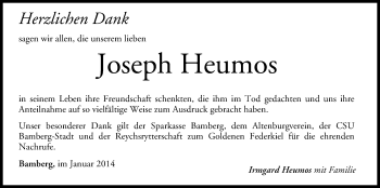 Anzeige von Joseph Heumos von MGO