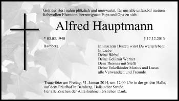 Anzeige von Alfred Hauptmann von MGO
