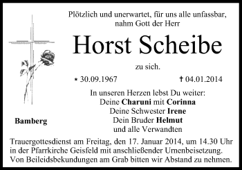 Anzeige von Horst Scheibe von MGO