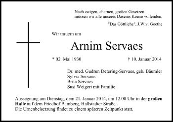 Anzeige von Arnim Servaes von MGO