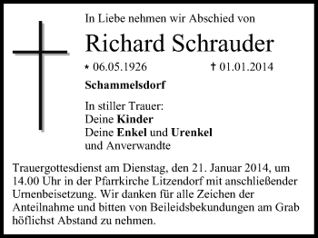 Anzeige von Richard Schrauder von MGO