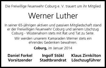 Anzeige von Werner Luther von MGO