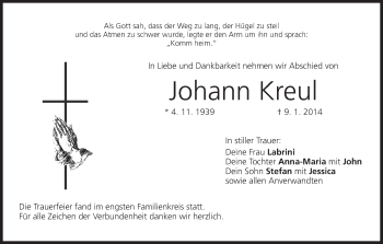 Anzeige von Johann Kreul von MGO
