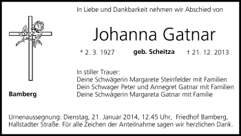 Anzeige von Johanna Gatnar von MGO