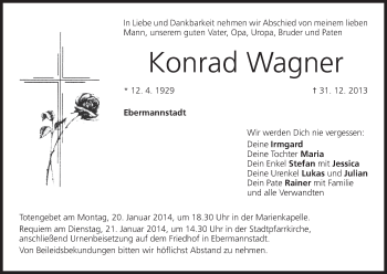 Anzeige von Konrad Wagner von MGO