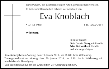 Anzeige von Eva Knoblach von MGO