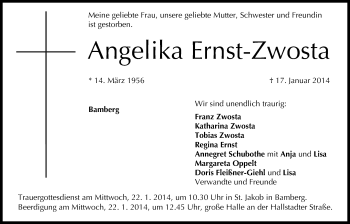 Anzeige von Angelika Ernst-Zwosta von MGO