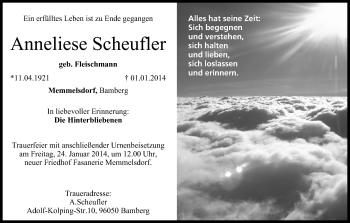 Anzeige von Anneliese Scheufler von MGO