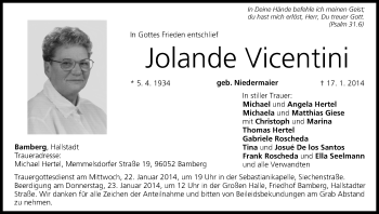 Anzeige von Jolande Vicentini von MGO