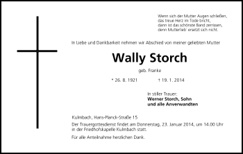 Anzeige von Wally Storch von MGO