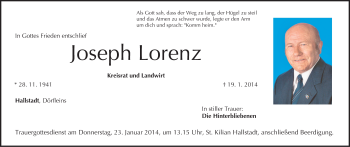 Anzeige von Joseph Lorenz von MGO