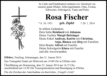 Anzeige von Rosa Fischer von MGO