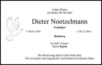 Anzeige von Dieter Noetzelmann von MGO