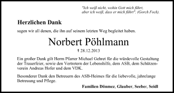 Anzeige von Norbert Pöhlmann von MGO