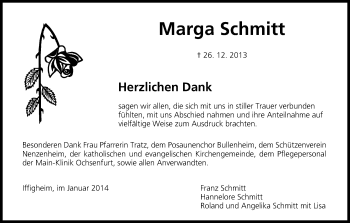 Anzeige von Marga Schmitt von MGO
