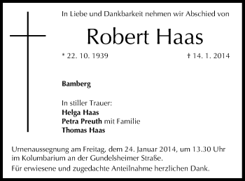 Anzeige von Robert Haas von MGO
