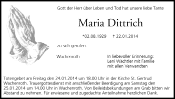 Anzeige von Maria Dittrich von MGO