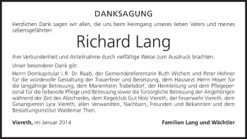 Anzeige von Richard Lang von MGO