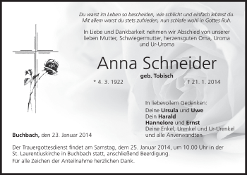 Anzeige von Anna Schneider von MGO