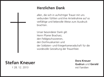 Anzeige von Stefan Kneuer von MGO