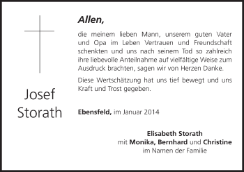 Anzeige von Josef Storath von MGO