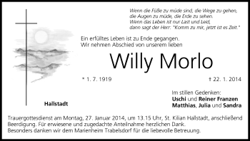 Anzeige von Willy Morlo von MGO