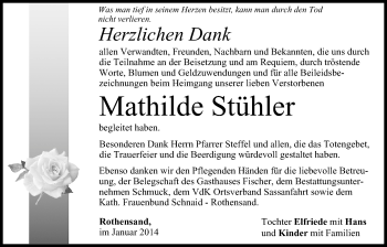 Anzeige von Mathilde Stühler von MGO
