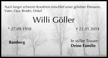 Anzeige von Willi Göller von MGO