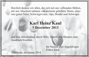 Anzeige von Karl Hienz Kaul von MGO