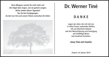 Anzeige von Werner  Tiné von MGO