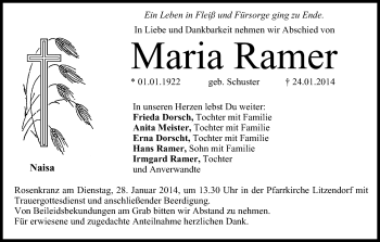 Anzeige von Maria Ramer von MGO