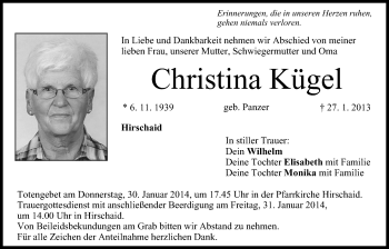 Anzeige von Christina Kügel von MGO