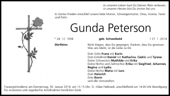 Anzeige von Gunda Peterson von MGO