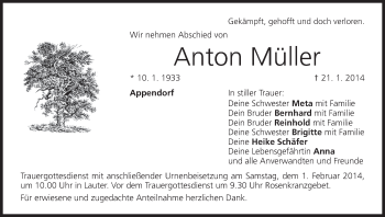 Anzeige von Anton Müller von MGO