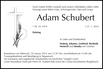 Anzeige von Adam Schubert von MGO